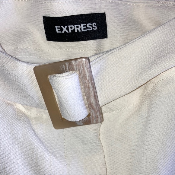 Express High Waisted Textured Belted Ankle Pant - Picture 9 of 12